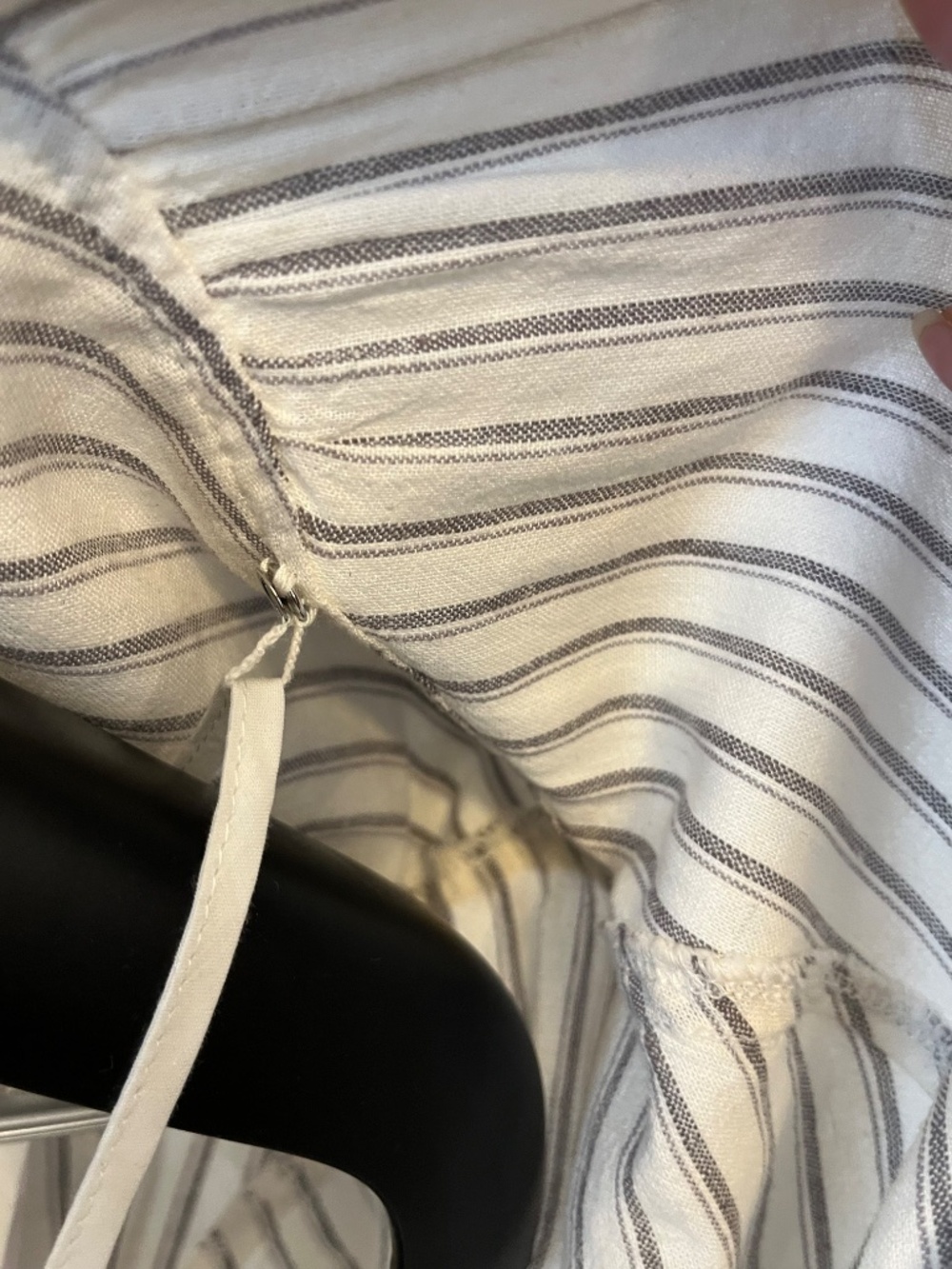 GAP Linen Blend Belted Shirtdress Tall-Medium Grey/White stripe - Picture 9 of 16